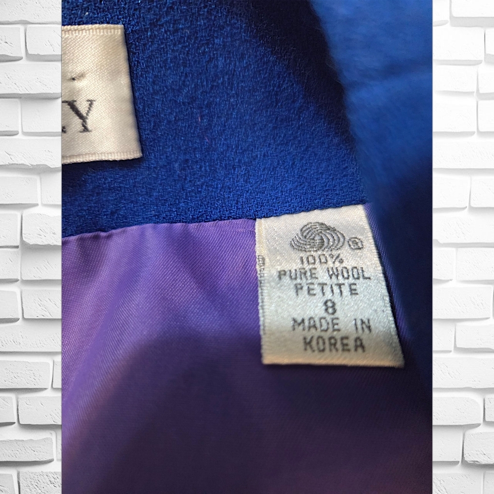 π VINTAGE ELLEN TRACY Royal Blue Power Suit - Size 8 - Picture 5 of 7